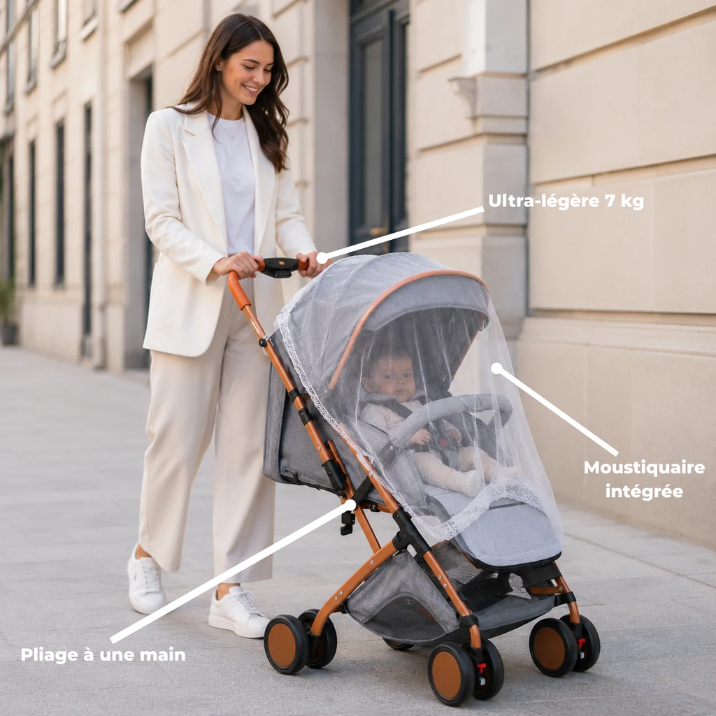 Poussette bebe moustiquaire portable pliable leger