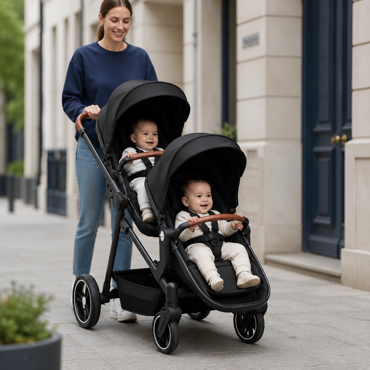 Poussette double pliable