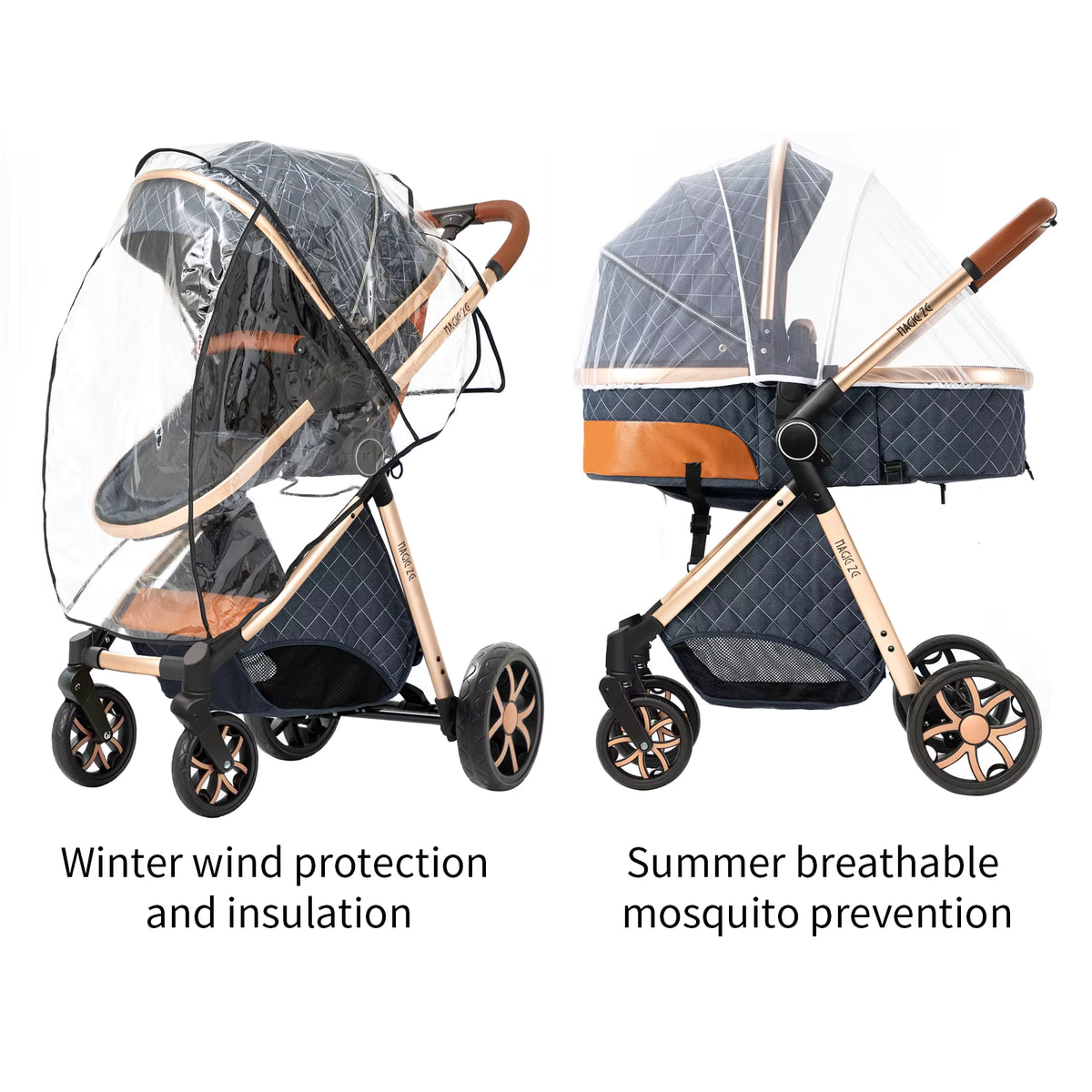 Poussette Bébé 3-en-1 Portable de Voyage