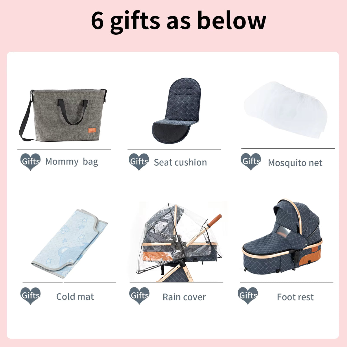 Poussette Bébé 3-en-1 Portable de Voyage