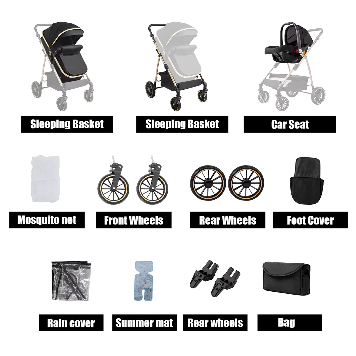 Poussette Bébé Confort Pliable 3-en-1