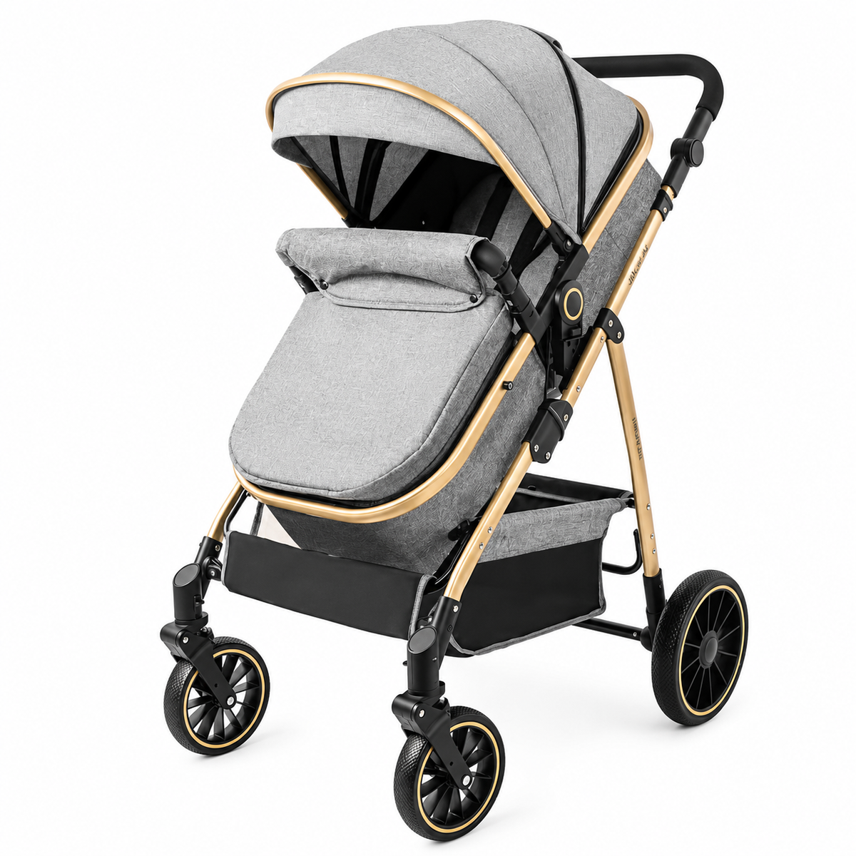 poussette bebe confort pliable 3 en 1 gris doré