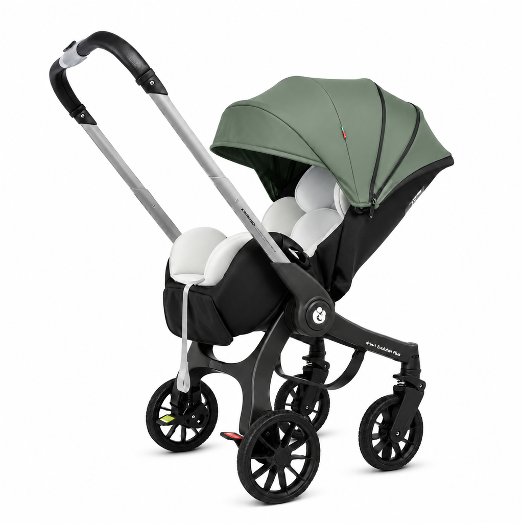 poussette bebe evolutive pliable 4 en 1 vert