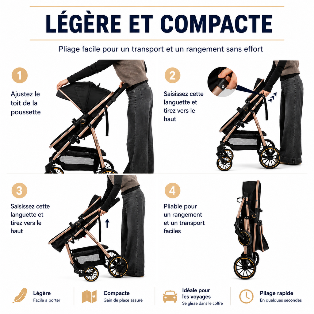 poussette bebe legere et compacte