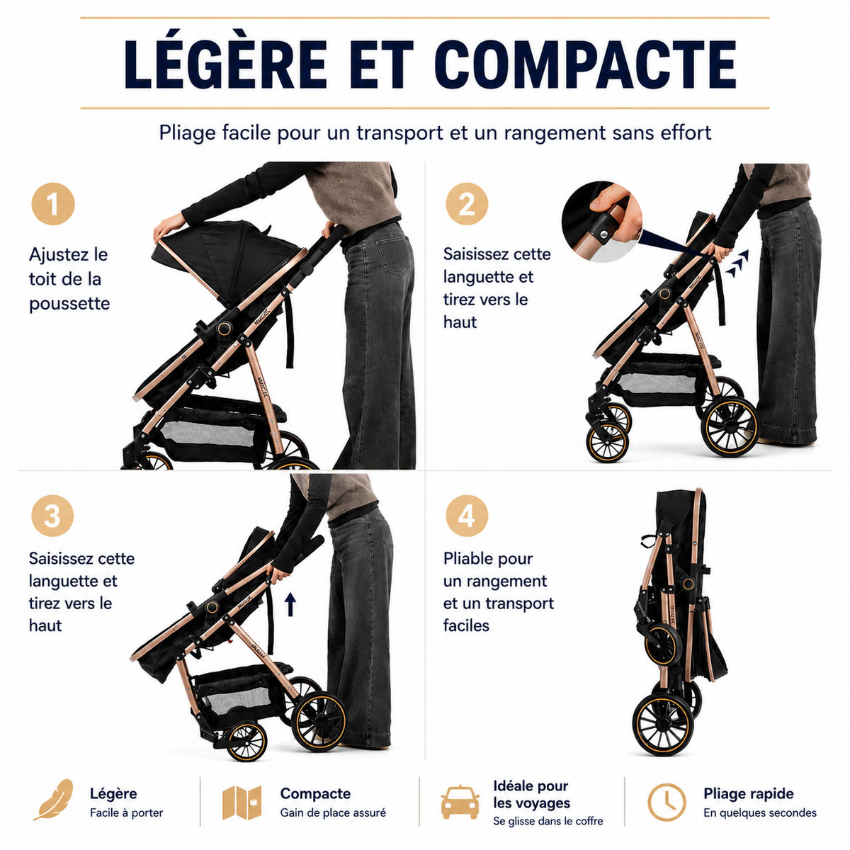 poussette bebe legere et compacte